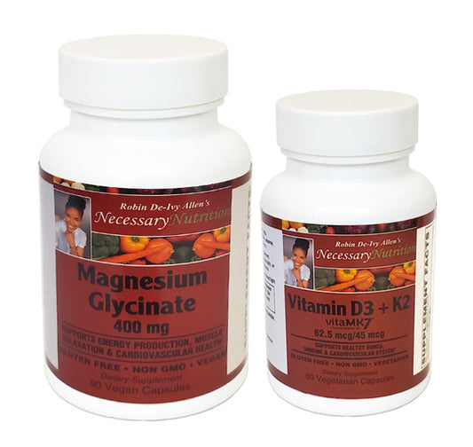 Necessary Nutrition D3+K2 and Magnesium Glycinate COMBO